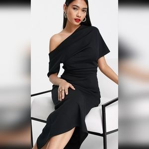 NWOT ASOS Design pleated shoulder pencil dress